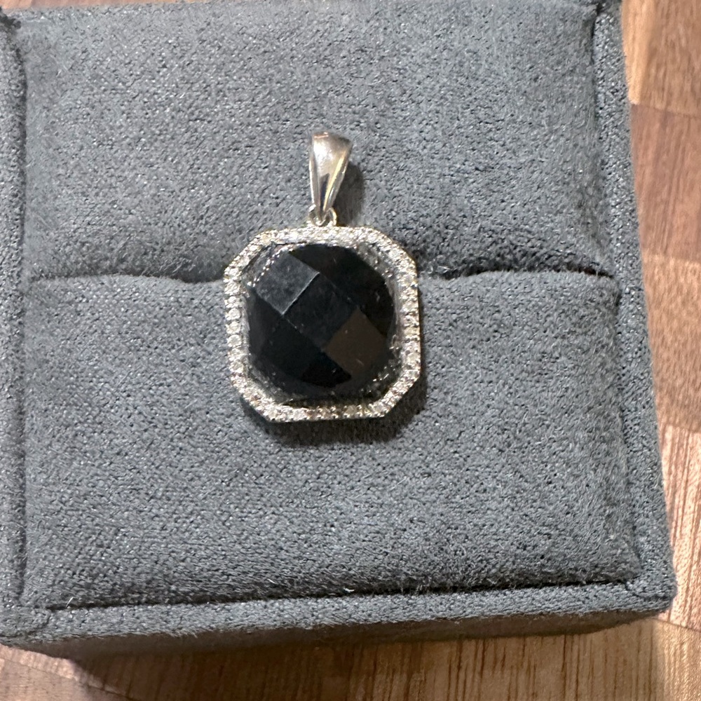 Onyx and Diamond Pendant.